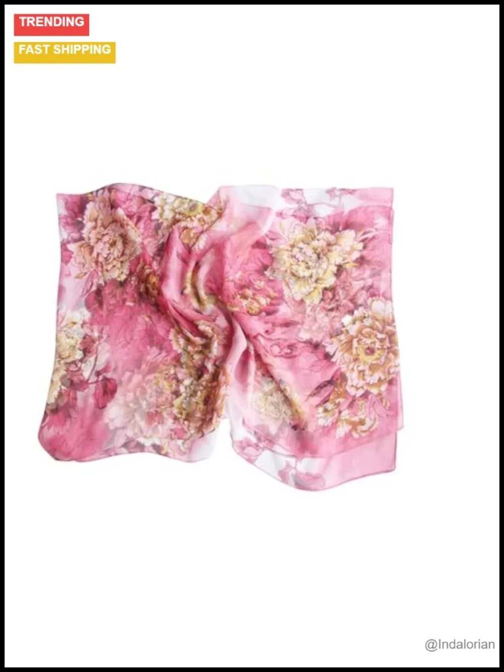 Lightweight Floral Pattern Sheer Scarf Shawl Wrap